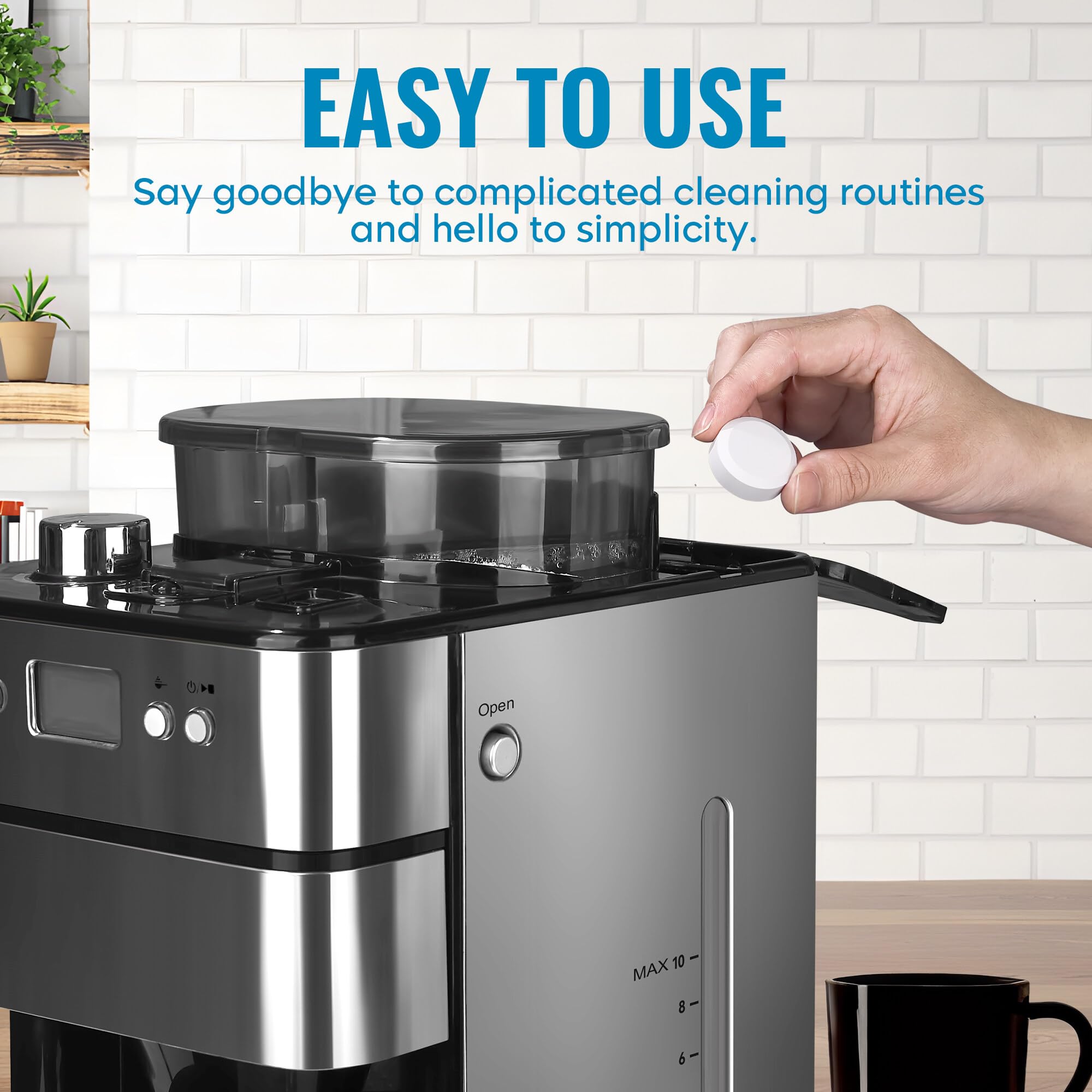 Poesie 30 Count Coffee Machine Cleaning Tablets, Coffee Maker Cleaner And Descaler For All Coffee Machine