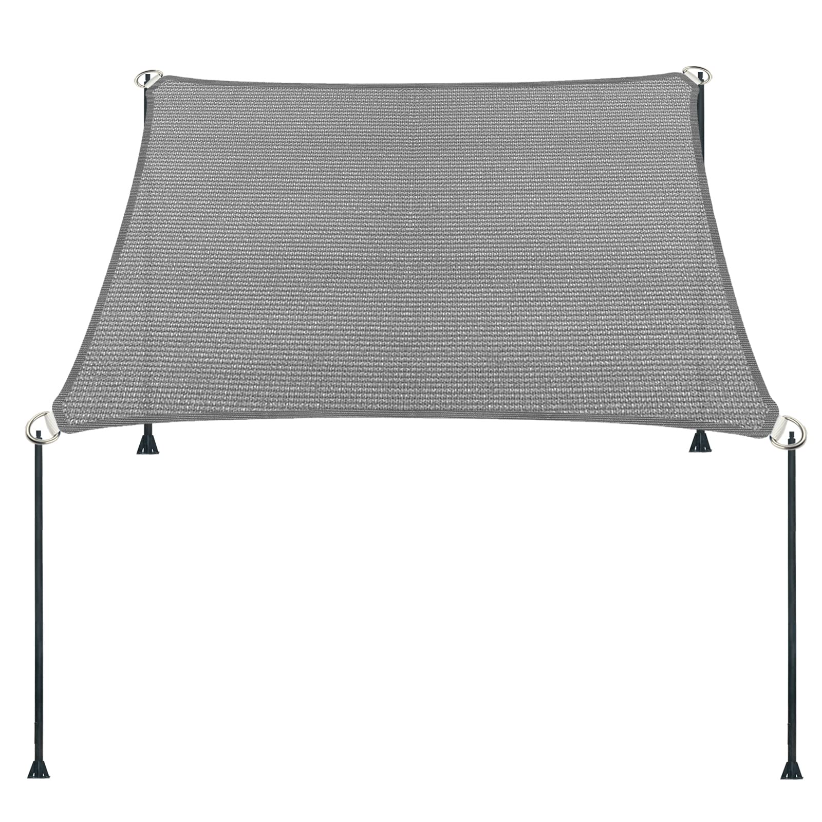 6' X 8' Gray Straight Edge Sun Shade Sail, Rectangle Awning Outdoor Shade Cloth Pergola Cover Uv Block Fabric- Customized