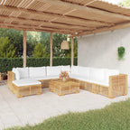 vidaXL 9-Piece Outdoor Patio Lounge Set, Solid Teak Wood, Versatile Configuration, Includes Cushions, Easy Assembly, Perfect for Garden and Terrace