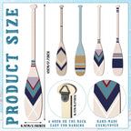 Geetery 4 Pcs 15.7 X 2.4 Inch Wood Paddle Wall Decor Nautical Canoe Oar Wall Decor Wooden Hanging Hand Crafted Paddles Wall Deco