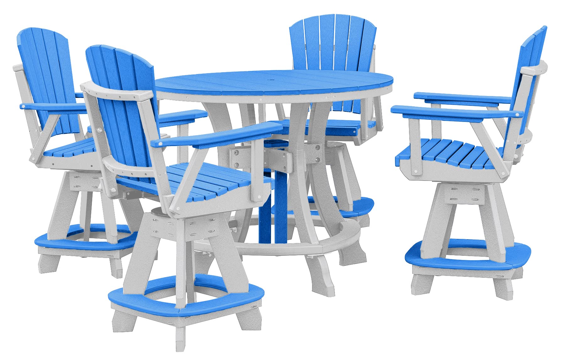 American Furniture Classics Five Piece Round Counter Height Dining Set, Blue/White