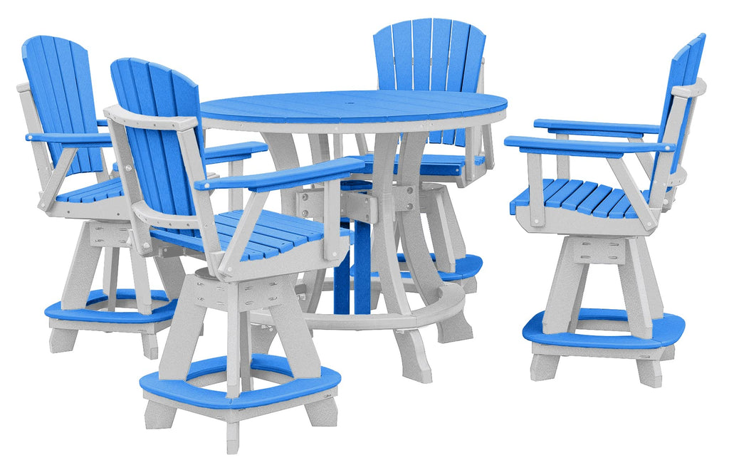 American Furniture Classics Five Piece Round Counter Height Dining Set, Blue/White