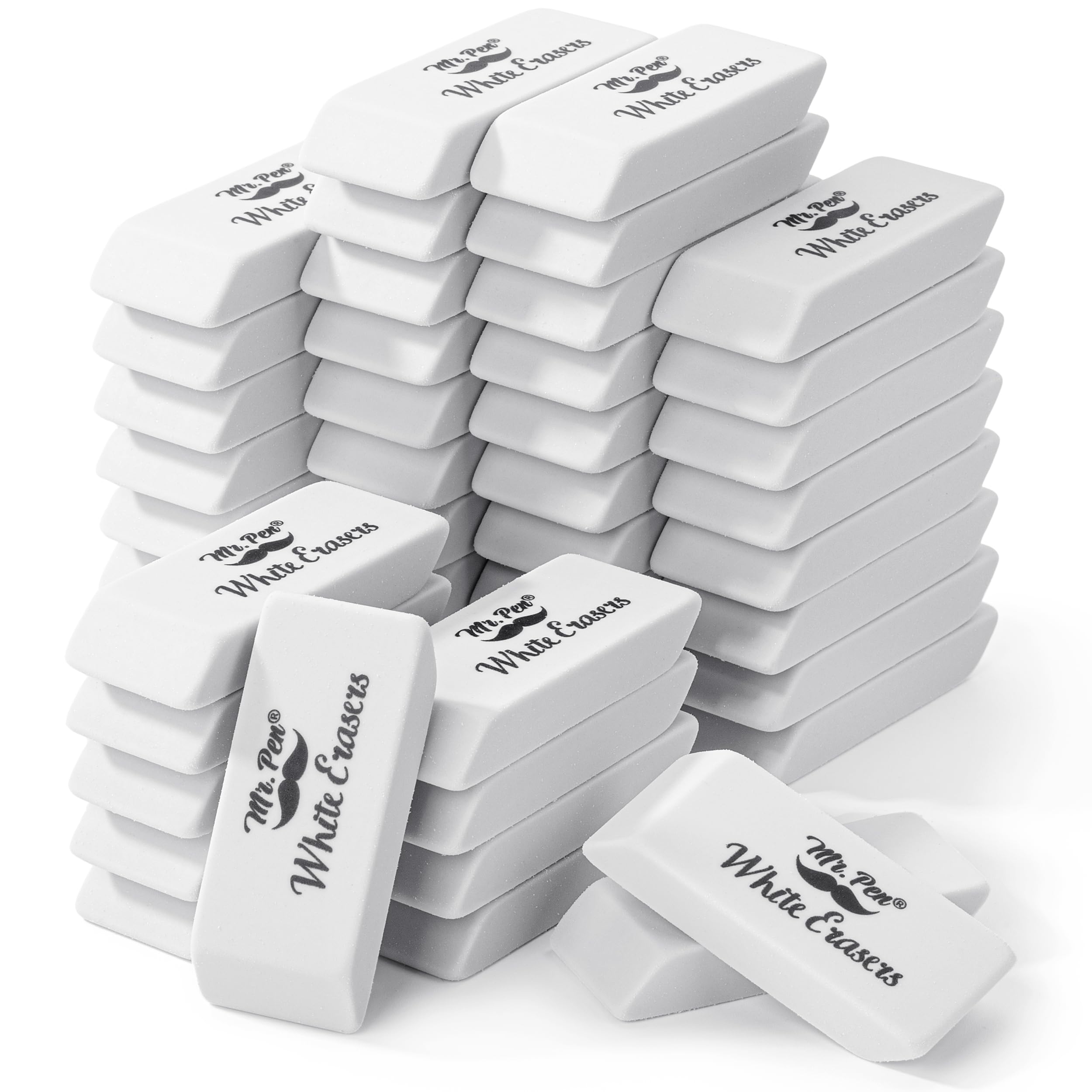 Mr. Pen- White Pencil Eraser, 36 Pack, Block Erasers For Pencils, Mr Pen Erasers For School, Large Eraser