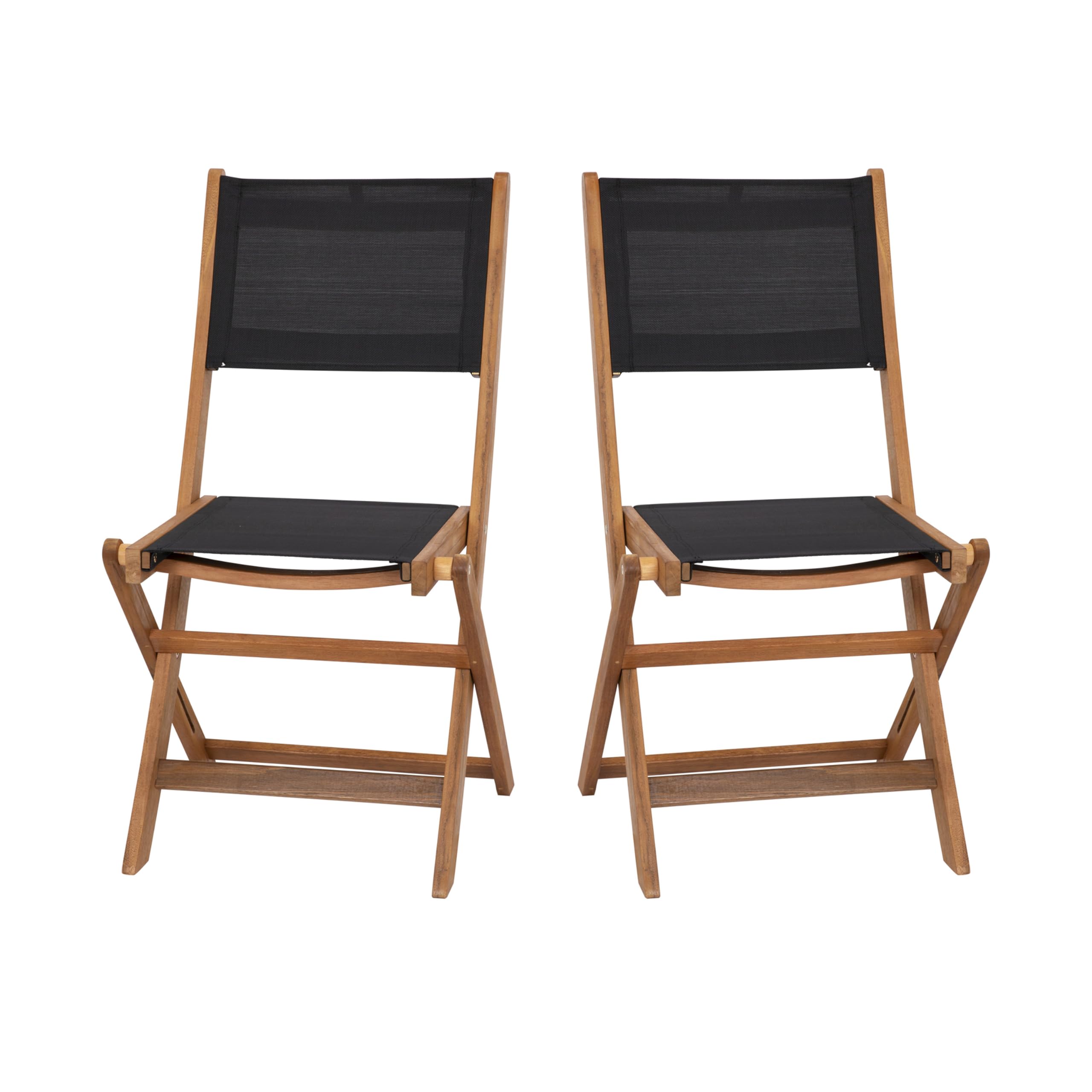 Flash Furniture Martindale Folding Acacia Wood Bistro Chairs