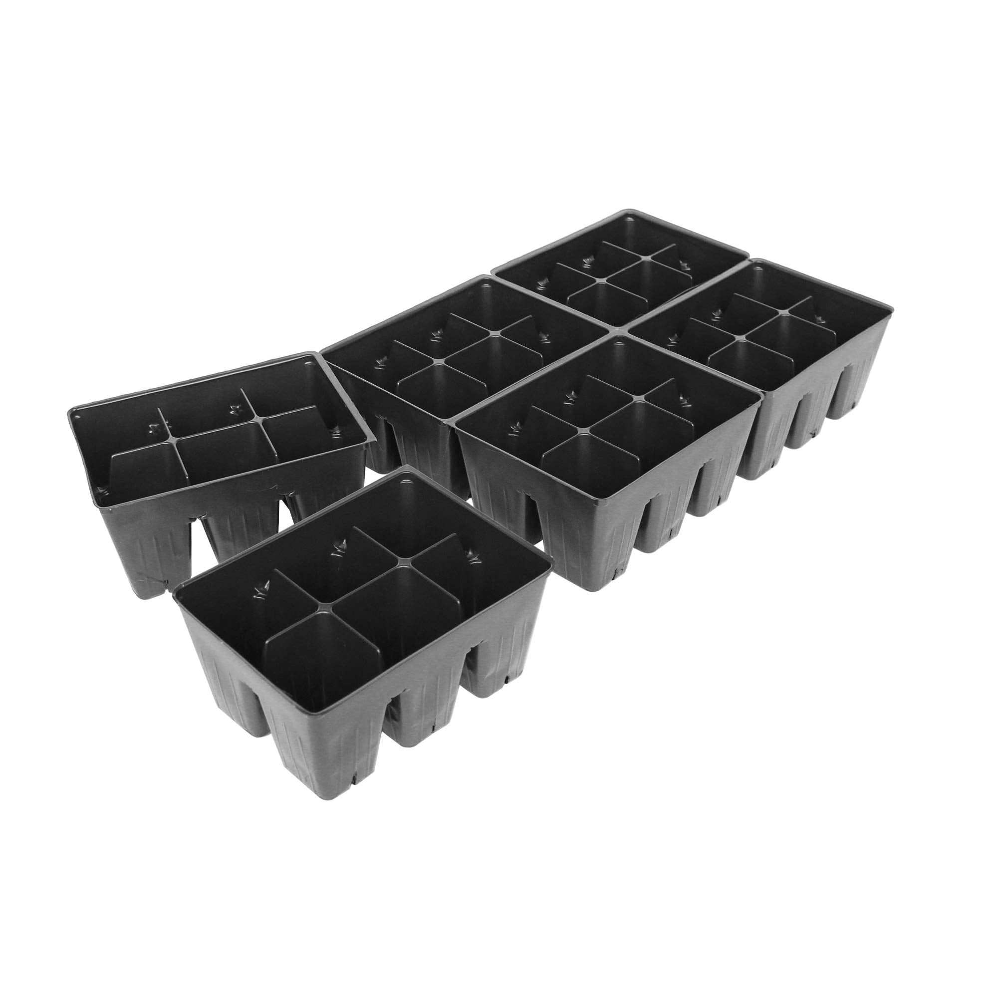 Handy Pantry Black Plastic Garden Tray Inserts - 10 Sheets Of 36 Planting Pot Cells Each - 2X3 Nested X6 Configuration - Perfora