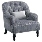 Acme Gaura Velvet Tufted Recessed Arm Chair with Nail-Head Trim in Gray