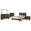 Coaster Home Furnishings Glenwood Transitional 5-Piece Bedroom Set Queen Size Panel Bed Frame 48-inch Headboard Warm Brown 225011Q-S5