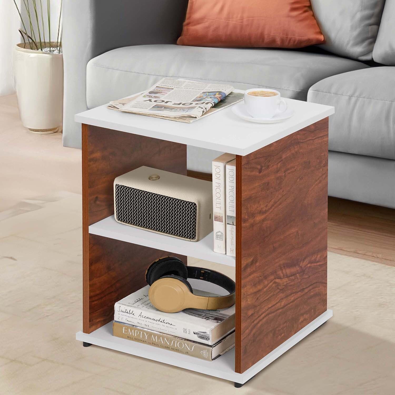 About Space Coffee Table  Engineered Wood End Table Wooden Center Table With Storage, Teapoy Table For Living Room | Side Table