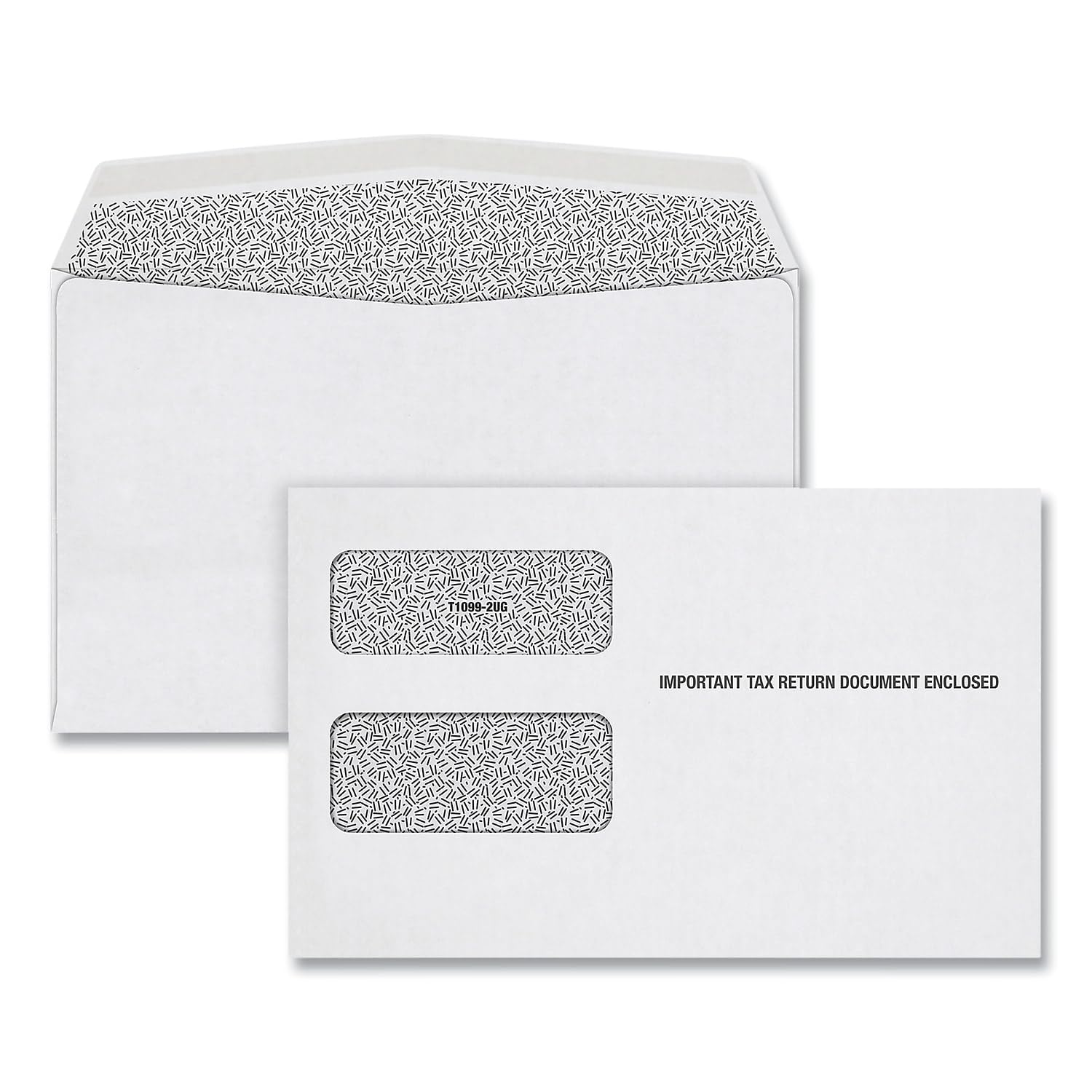 Tops 1099 Double Window Envelope, Commercial Flap, Gummed Closure, 5.63 X 9, White, 24/Pack