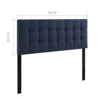 Modway Lily Tufted Linen Fabric Upholstered Full Headboard in Navy