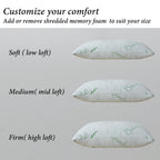 Single Memory Foam Pillows King Size Set Of 1, Cooling Rayon Pillow With Breathable Cover, Bed Pillow For Sleeping 1 Pack, Firm