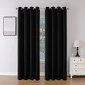 Joydeco Blackout Curtains 96 Inches Long, Black Blackout Curtains 95 Inch Length 2 Panels Set For Bedroom, Room Darkening Curtai
