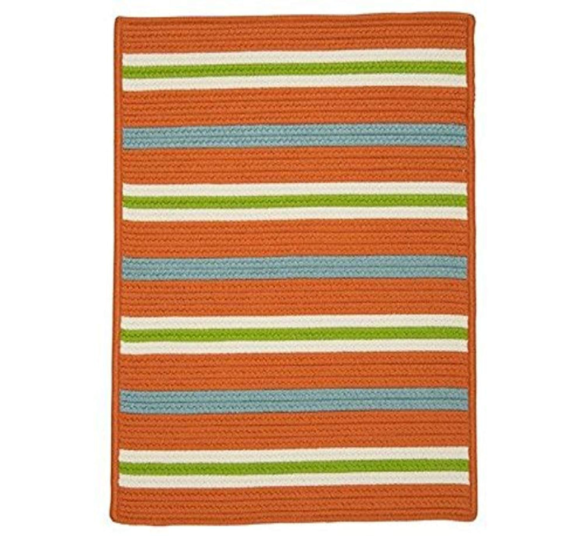 Painter Stripe Area Rug, 8 By 10-Feet, Tangerine