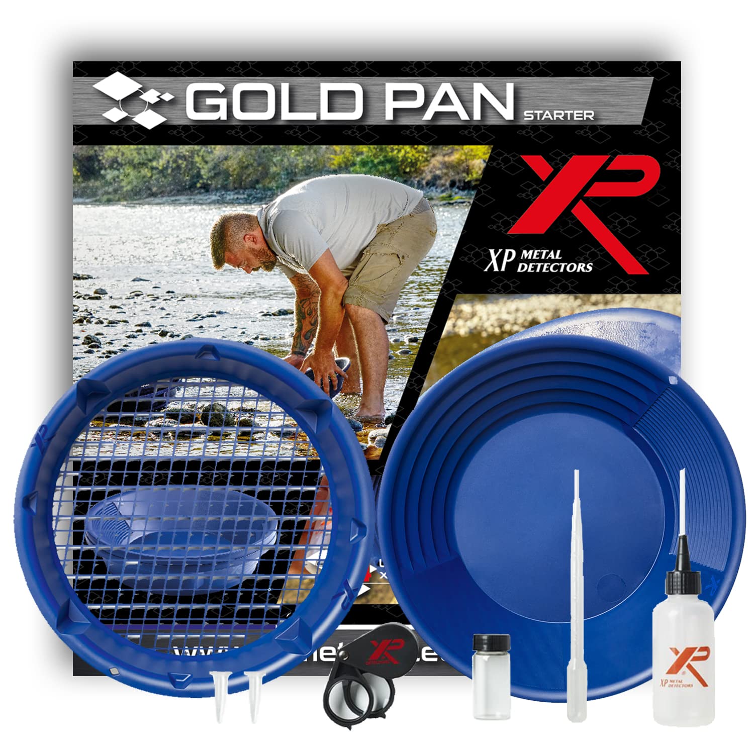 Xp Metal Detectors Gold Pan Starter Kit - Ideal To Begin Gold Hunting - With Xp Gold Pan (15'), Two Stackable Classifiers And G