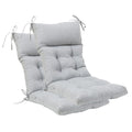 Qilloway Indoor/Outdoor High Back Chair Cushion,Tufted, Replacement Cushions - Set Of 2 (Silver/Grey)