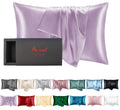 Pure Mulberry Silk Pillowcase King Size For Hair And Skin Made In Usa, Real 22 Momme Purple Silk Pillow Cases With Zipper, Real