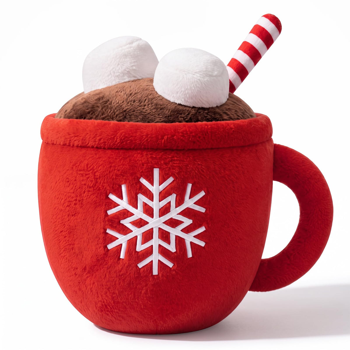 RattanView 11.81 Inches Hot Cocoa Mug Plush Pillow Christmas Orange Gift