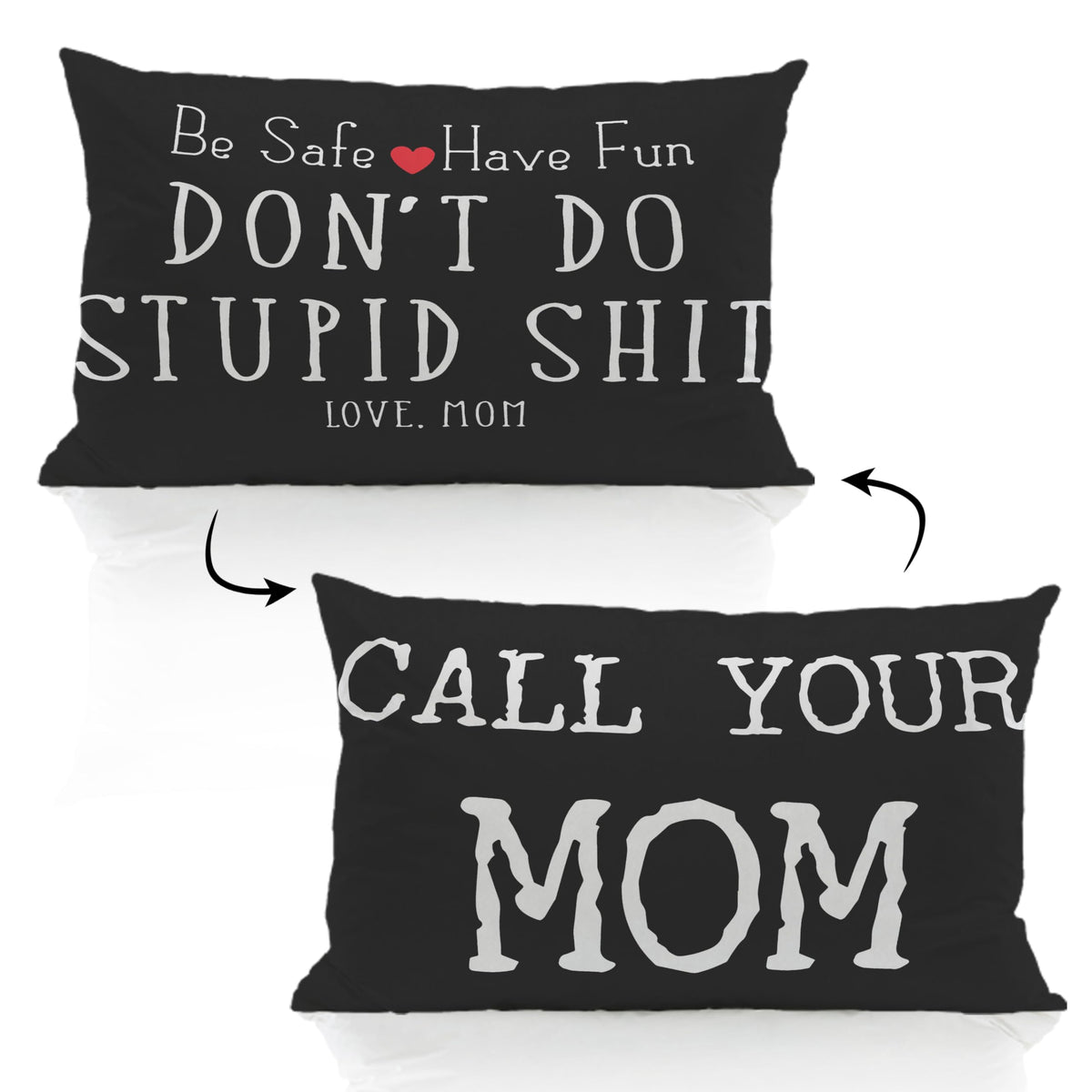 ZJSYXXU Call Your Mom Lumbar Black 12 x 20 Pillow Cover - Funny Throw Pillows for Couch, College Dorm Room Decor, Son Daughter G