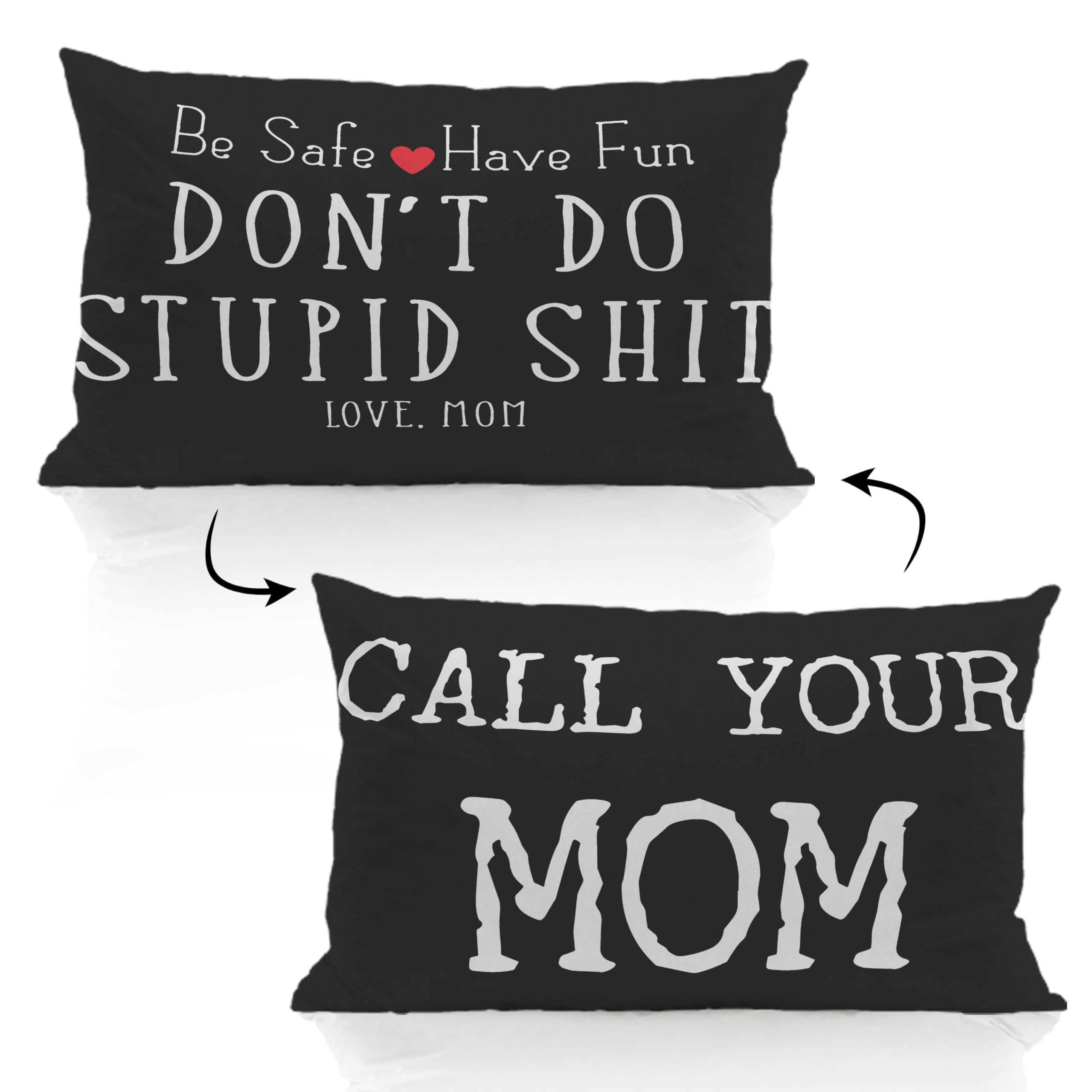 ZJSYXXU Call Your Mom Lumbar Black 12 x 20 Pillow Cover - Funny Throw Pillows for Couch, College Dorm Room Decor, Son Daughter G