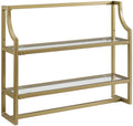 Crosley Furniture Aimee Wall Mounted Bathroom Storage Shelf with Towel Rack and Shelves, Gold