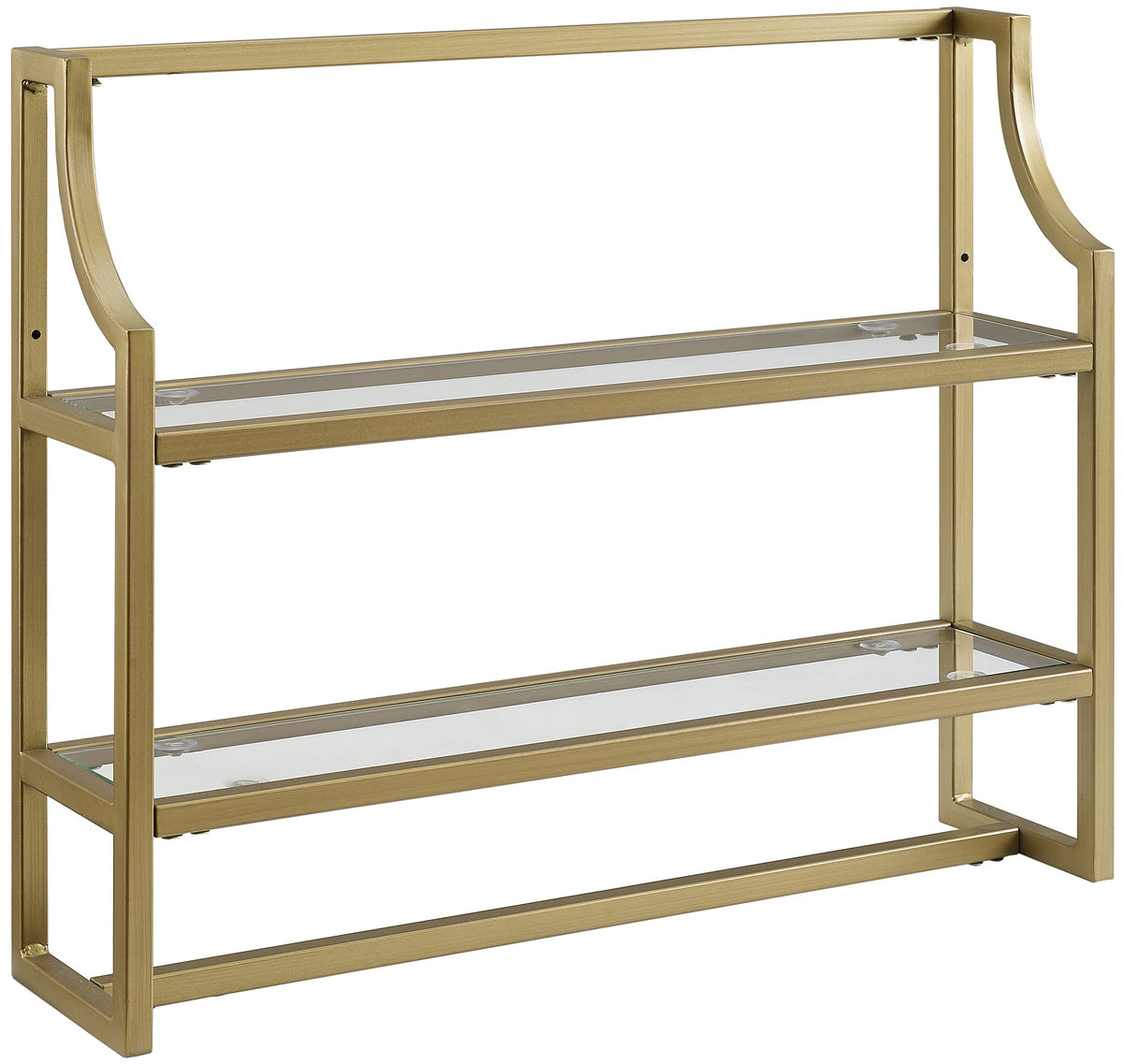 Crosley Furniture Aimee Wall Mounted Bathroom Storage Shelf with Towel Rack and Shelves, Gold