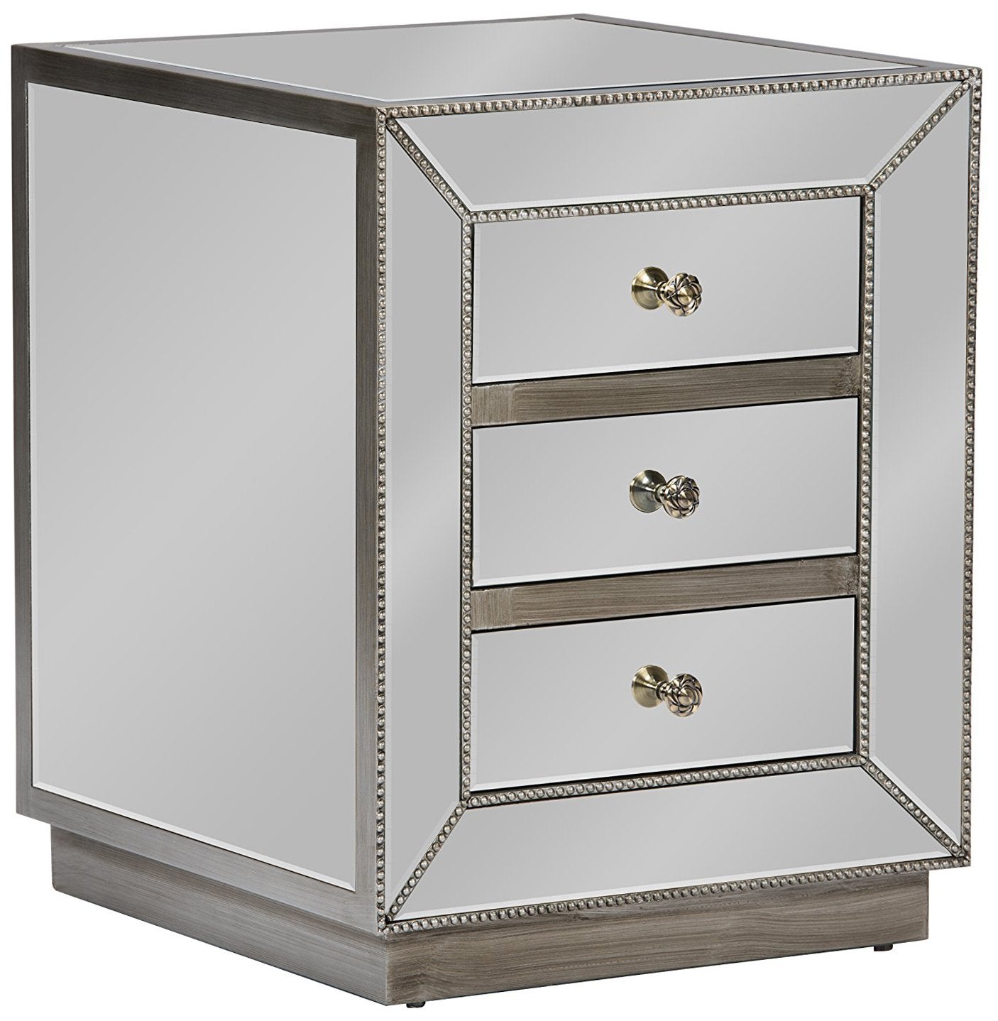 Baxton Studio Currin End Table, Large, Silver