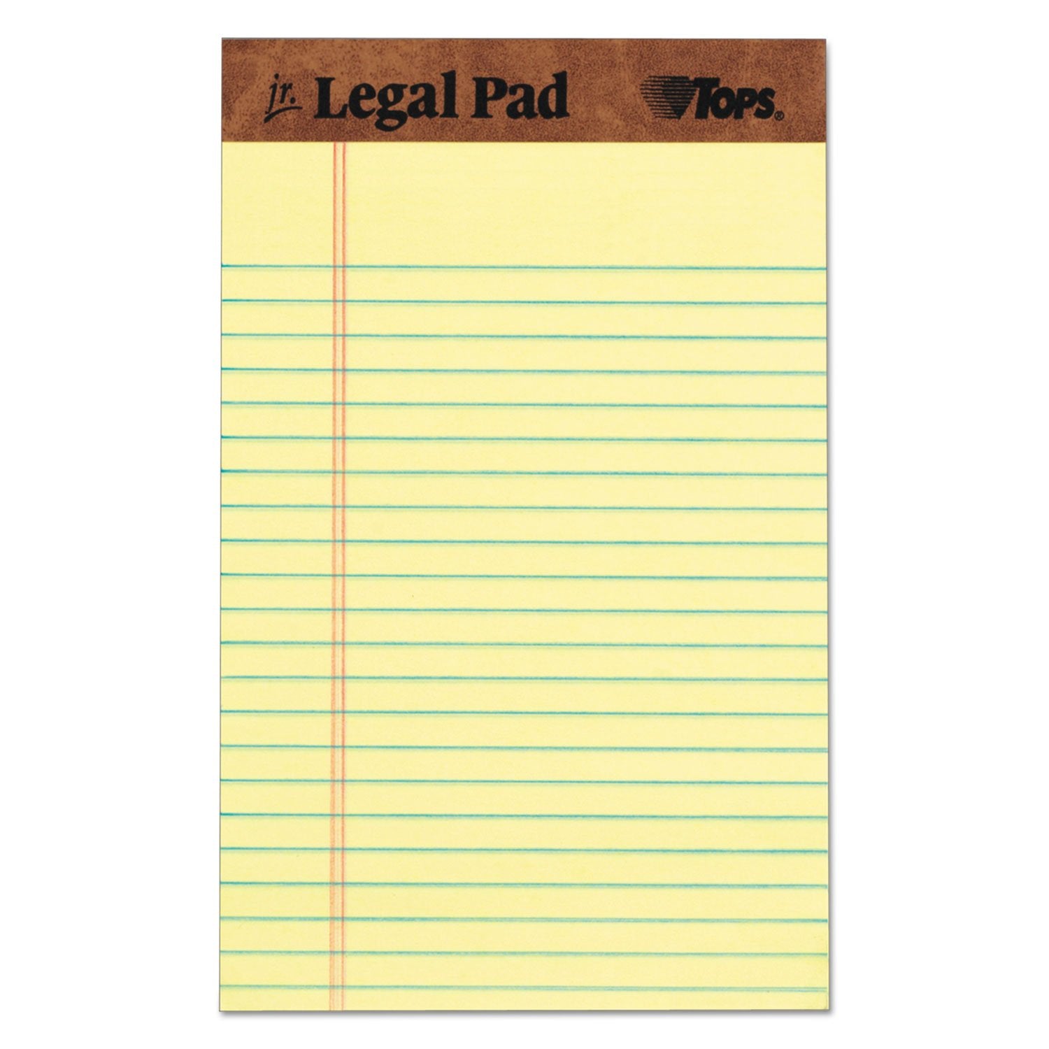 Tops 7501 Legal Pad,Jr. Legal Ruled, Top Perf., 50 Sht, 5-Inch X8-Inch , Ca