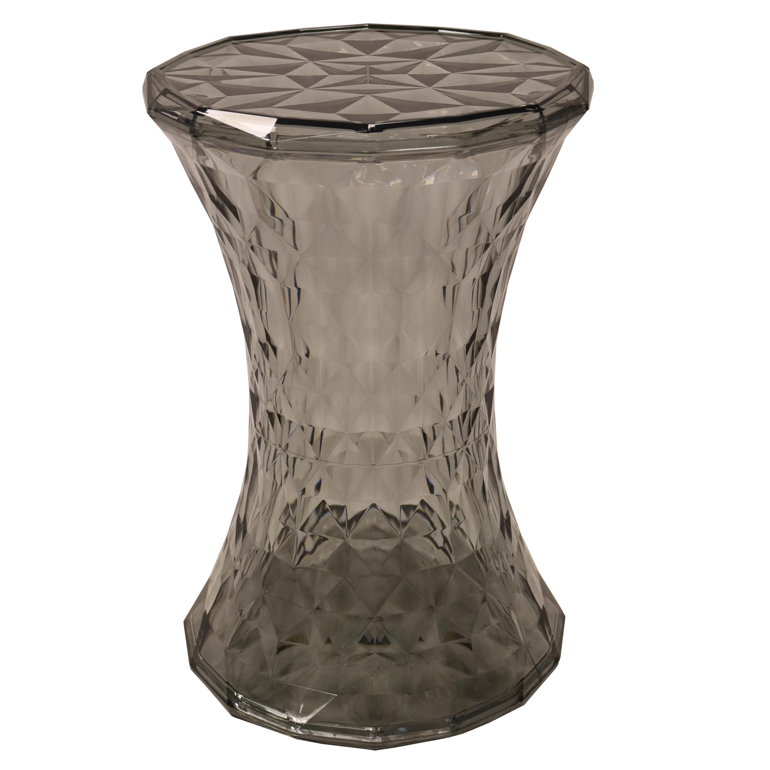 LeisureMod Diamond Shaped Modern Vanity Clio Stool/Side Table Indoor and Outdoor Use (Black)