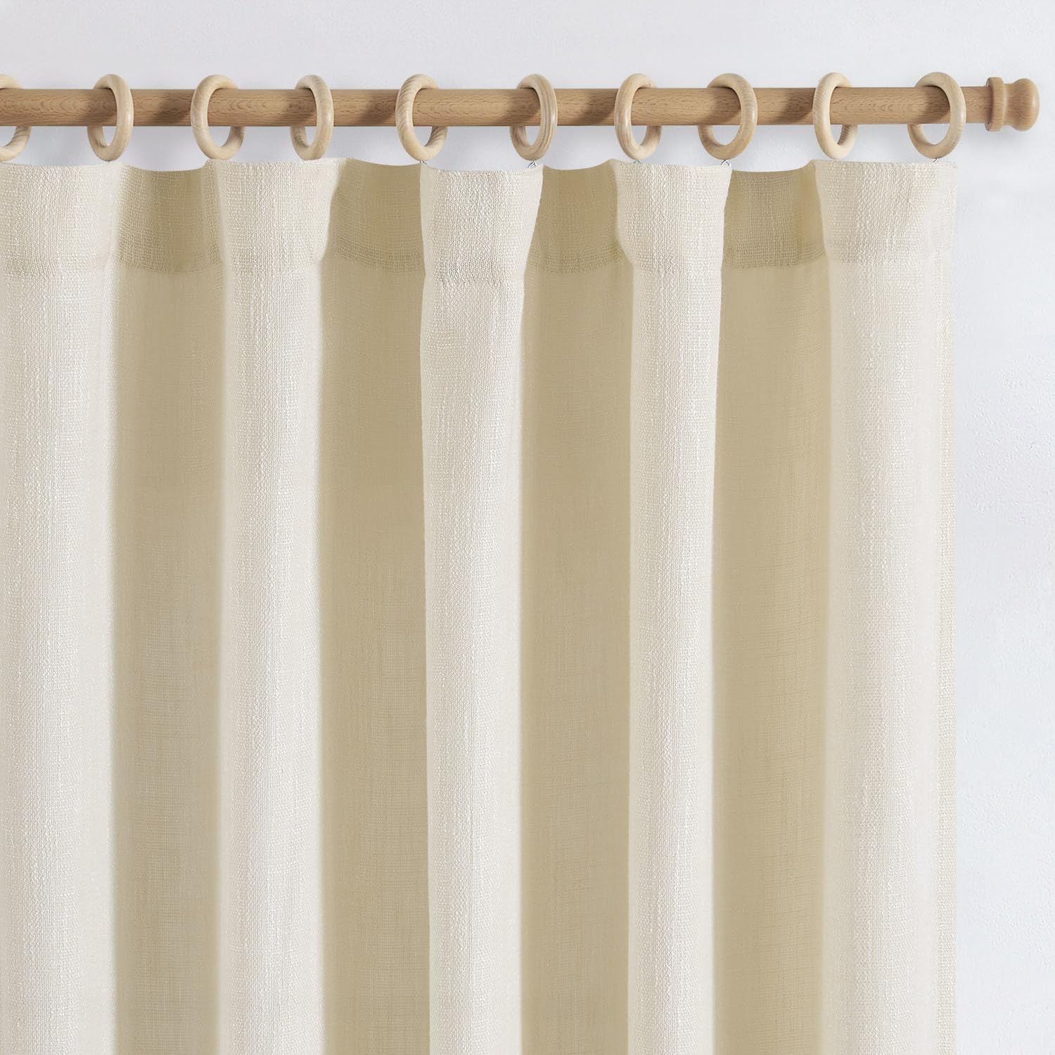 Jinchan Burlap Look Curtains 108 Inches Long Linen Textured Curtains For Living Room Light Filtering Farmhouse Curtains Rod Pock