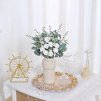 110 Pcs 7 Kinds Mixed Artificial Eucalyptus Stems And Faux Flowers,Fake Silver Dollar Eucalyptus Leaves Stems Bulk Real Touch Le
