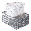 Fiwochic 3 Pack Large Storage Basket, 14.9 x 10.2 x 9 Inch Laundry Hamper with Handles Nursery Foldable Canvas Organizers Basket