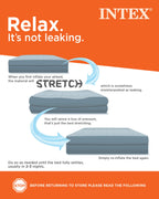 Intex 64114E Dura-Beam Standard Prestige Air Mattress: Fiber-Tech - Queen Size - Built-In Usb Electric Pump - 12In Bed Height - 600Lb Weight Capacity, Grey