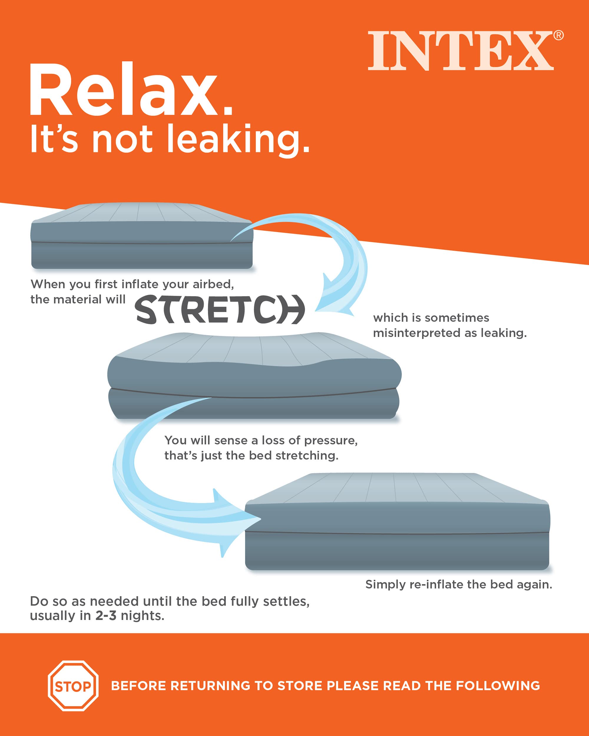 Intex 64114E Dura-Beam Standard Prestige Air Mattress: Fiber-Tech - Queen Size - Built-In Usb Electric Pump - 12In Bed Height - 600Lb Weight Capacity, Grey