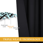 Ryb Home Short Blackout Curtains For Kitchen, Thermal Insulated Curtains Drapes Room Darkening Privcay Window Shades For Rv Camp