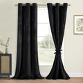 DWCN Velvet Blackout Curtain Panels - Black Grommet Top Thermal Insulated Bundleable Window Treatment Set Home Decor Modern Curt
