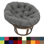 International Caravan Furniture Piece 42-Inch Rattan Papasan Chair with Solid Twill Cushion