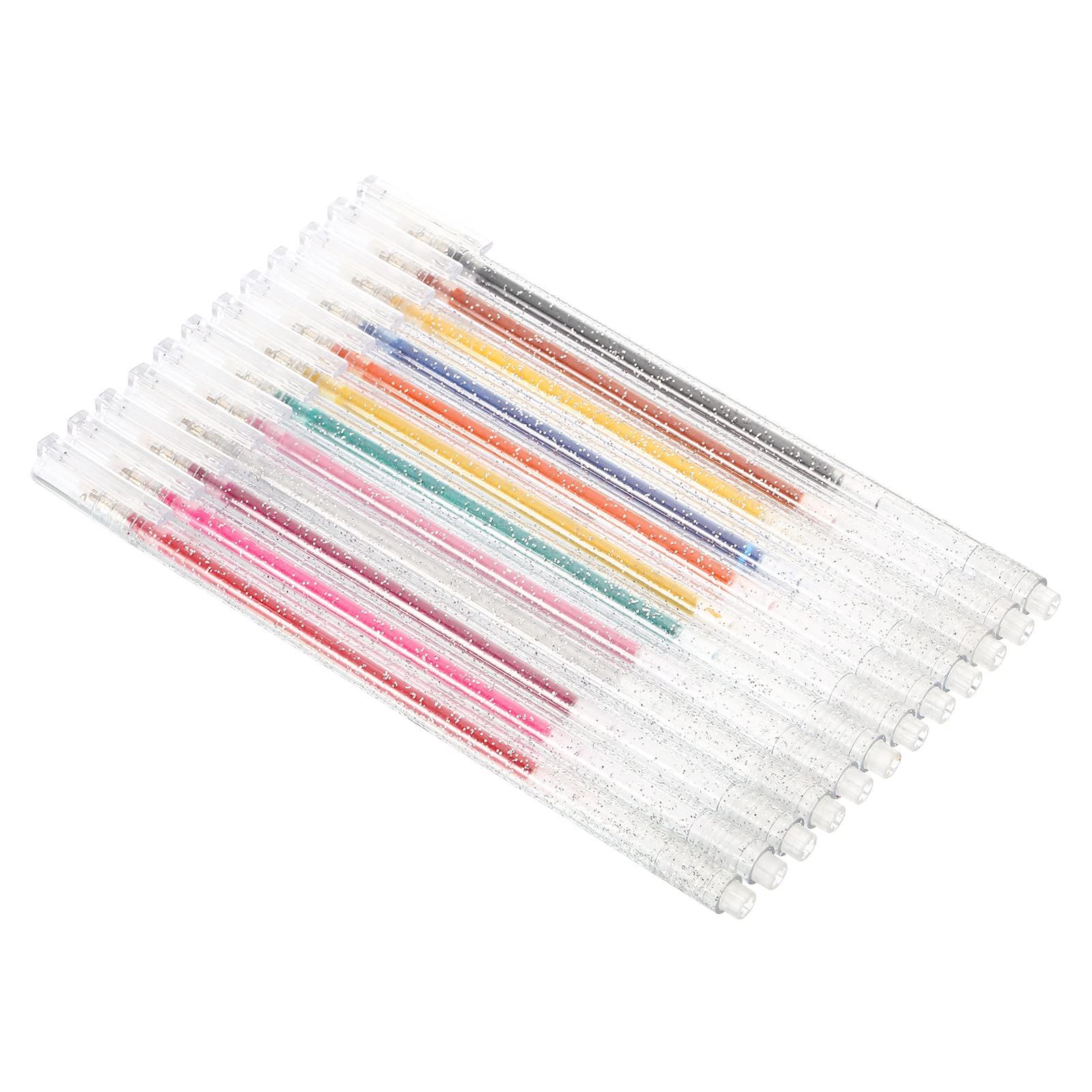 Patikil Glitter Gel Pens, 12 Colors Dual Metallic Ink Sparkle Pens 1Mm Liquid Glitter Iridescent Gel Pen For Coloring Books, Mul
