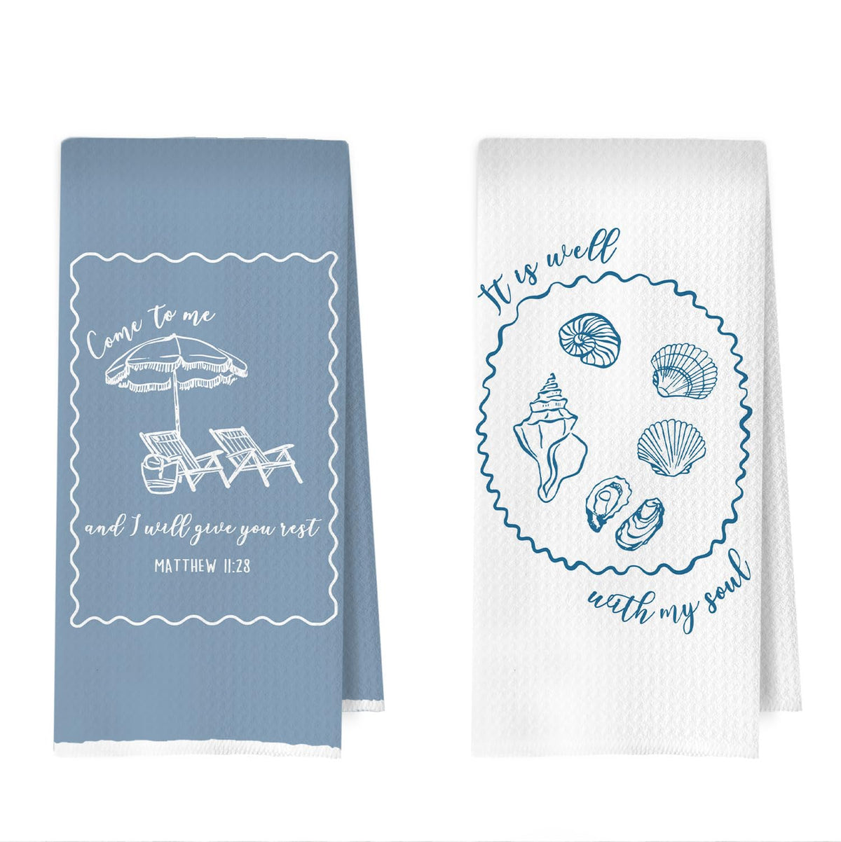 ERYBHKRTYH Christian Ocean Kitchen Towels Set  Blue Encouraging Christian Gifts Dish Towels, Beachy Religious Gifts Hand Towel,