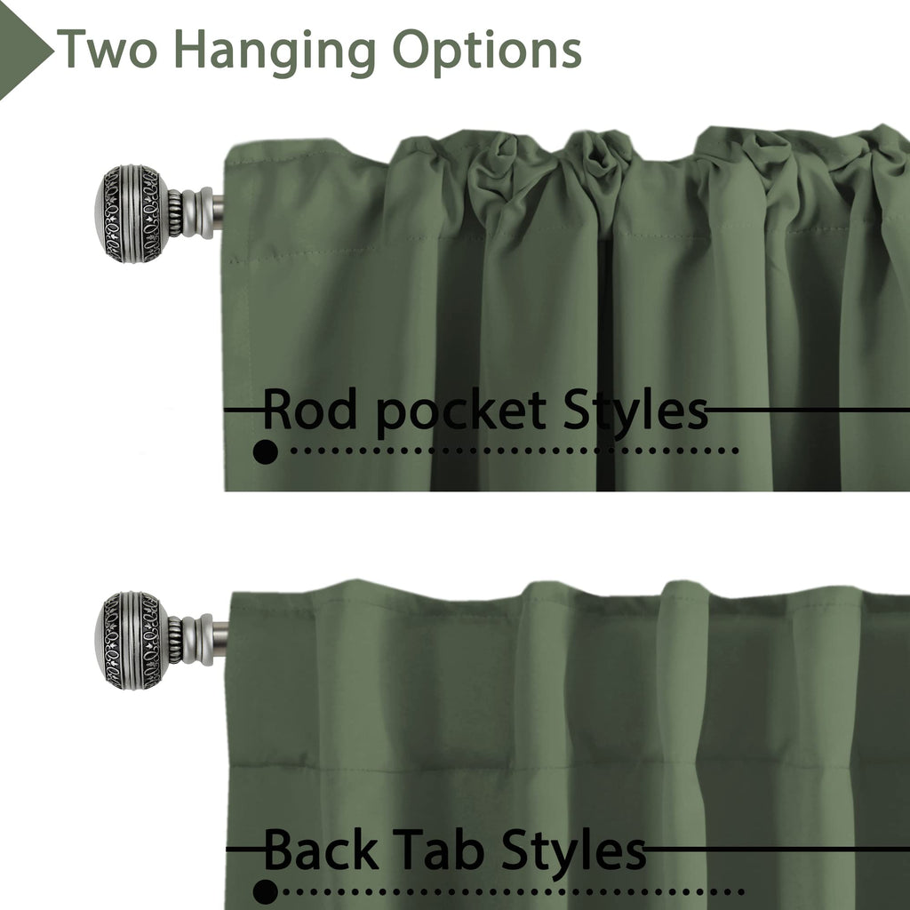 H.Versailtex Blackout Curtains Thermal Insulated Window Treatment Panels Room Darkening Blackout Drapes For Living Room Back Tab/Rod Pocket Bedroom Draperies (2 Panels, Bronze Green, 52 X 45 Inch)