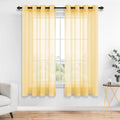 Mrs.Naturall Yellow Curtains 63 Inch Length For Bedroom 2 Panels Set Window Sheer Curtain For Living Room