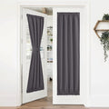 NICETOWN Grey Door Curtains, 36 inch Wide Thermal Insluted Blackout Privacy Slight Window Curtain with Rod Pocket for French Doo