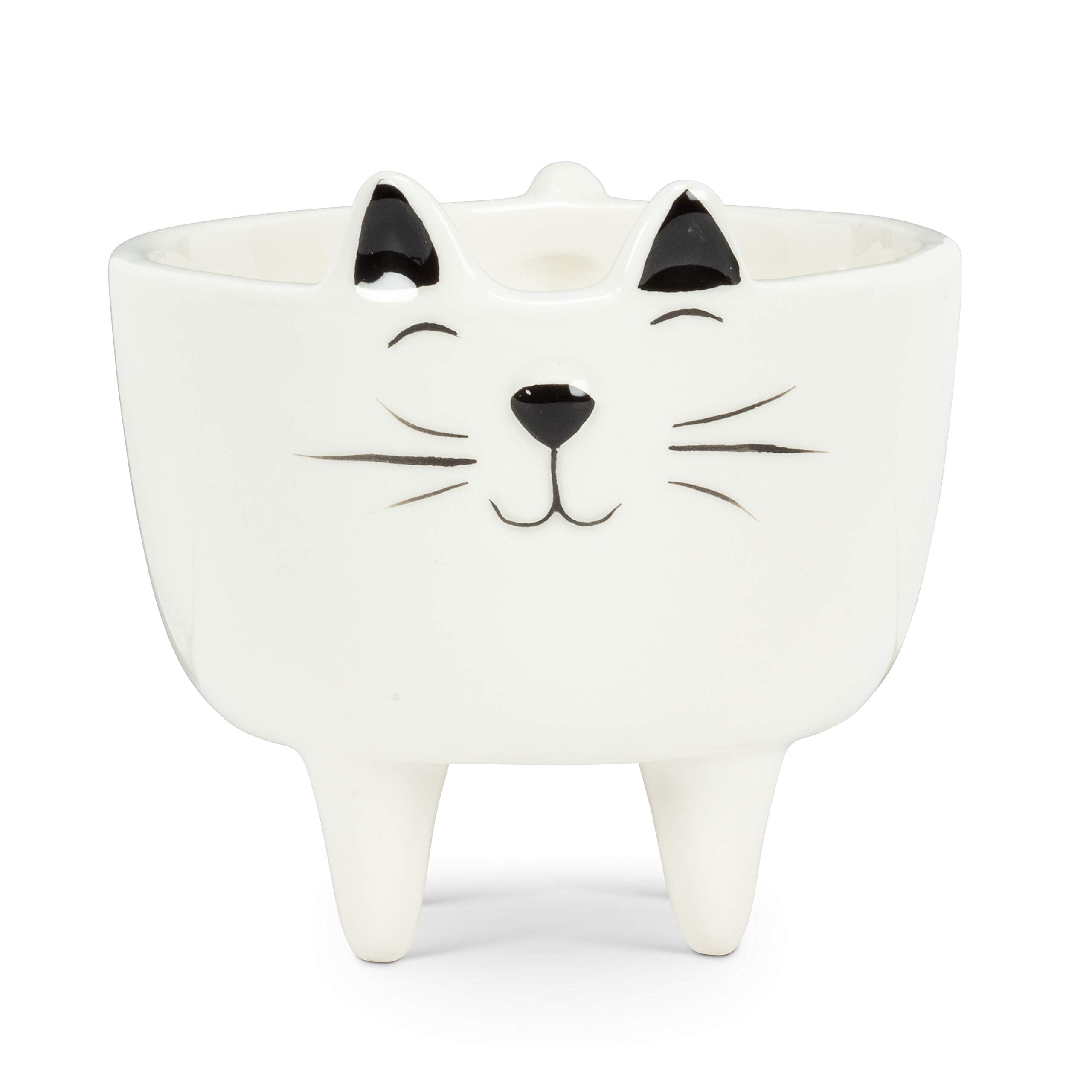 Abbott Collection 27-Minikin-370 Small Cat Planter, 3.5 Inches H, White