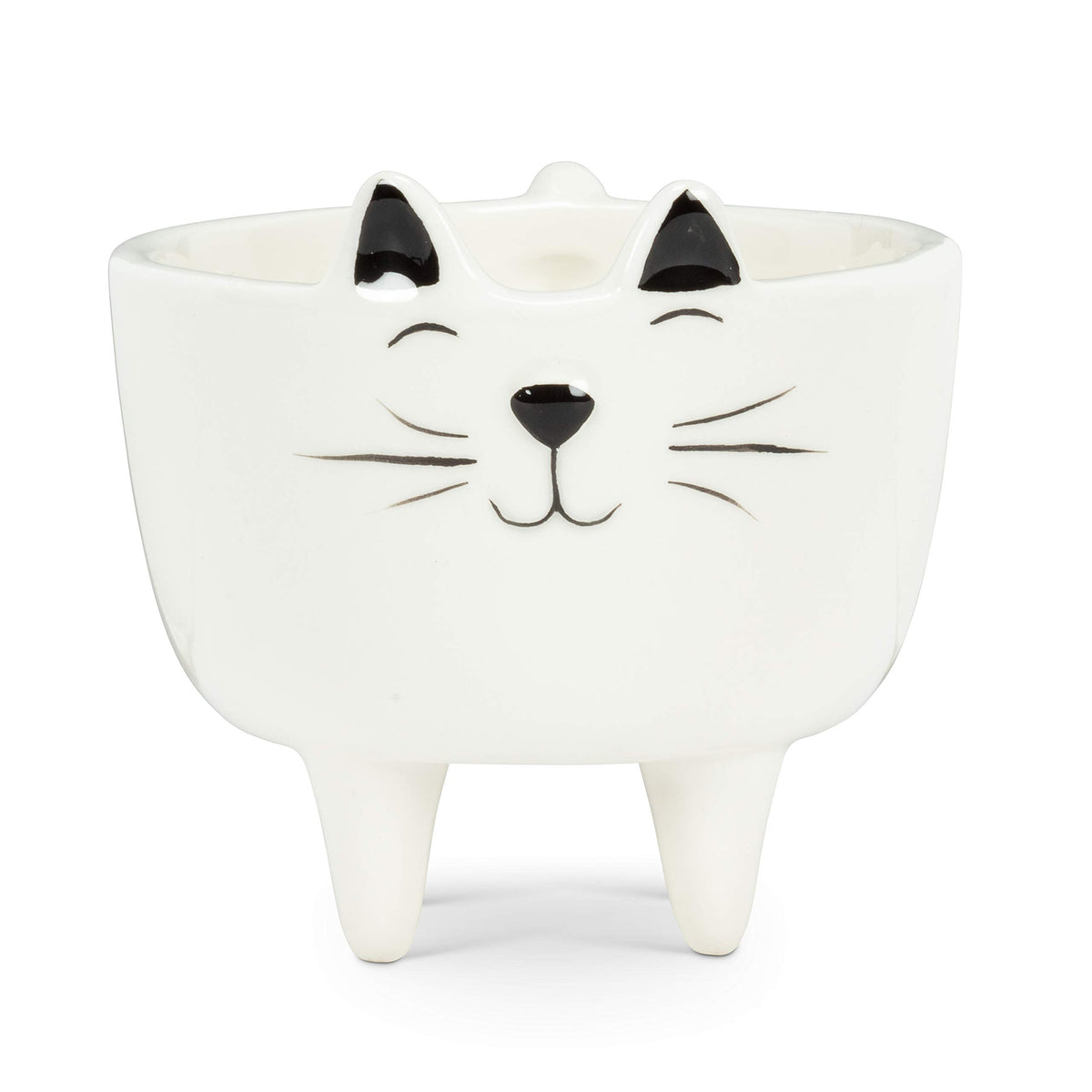 Abbott Collection 27-Minikin-370 Small Cat Planter, 3.5 Inches H, White