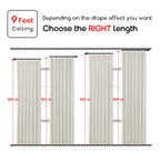 Shineland Insulated Window Coverings Warm Curtains For Winter,Window Treatments Energy Saving Room Noise Blocker Draft Blocking Curtains,(40 X 102 Inches Long,Beige)