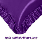 Homiest Ruffle Satin Pillowcase For Hair And Skin, Queen Size Satin Pillow Covers Silky Pillow Cases Set Of 2, Satin Ruffled Pil