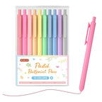 Shuttle Art Ballpoint Pens, 10 Pack Pastel Retractable Colored Ink Ball Point Pens, Cute Pens 1.0Mm Medium Point Quick Drying Fo