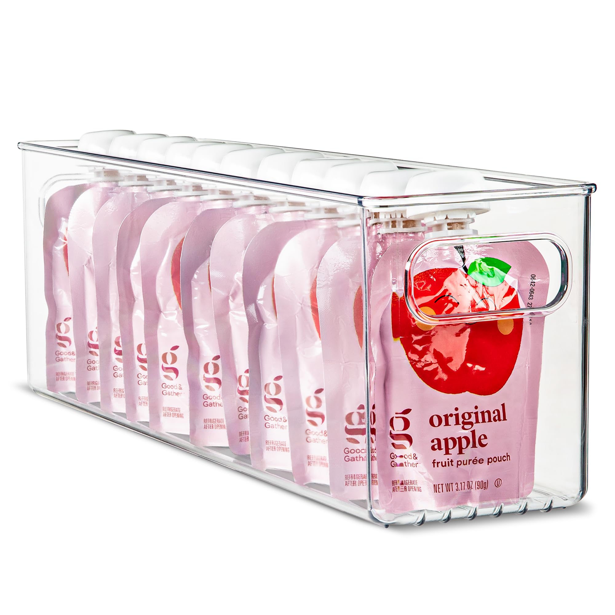 Plastic Food Storage Clear Container Bin With Handles For Organizing Kitchen, Pantry, Refrigerator, Freezer, Pantry, Cabinet, Cl