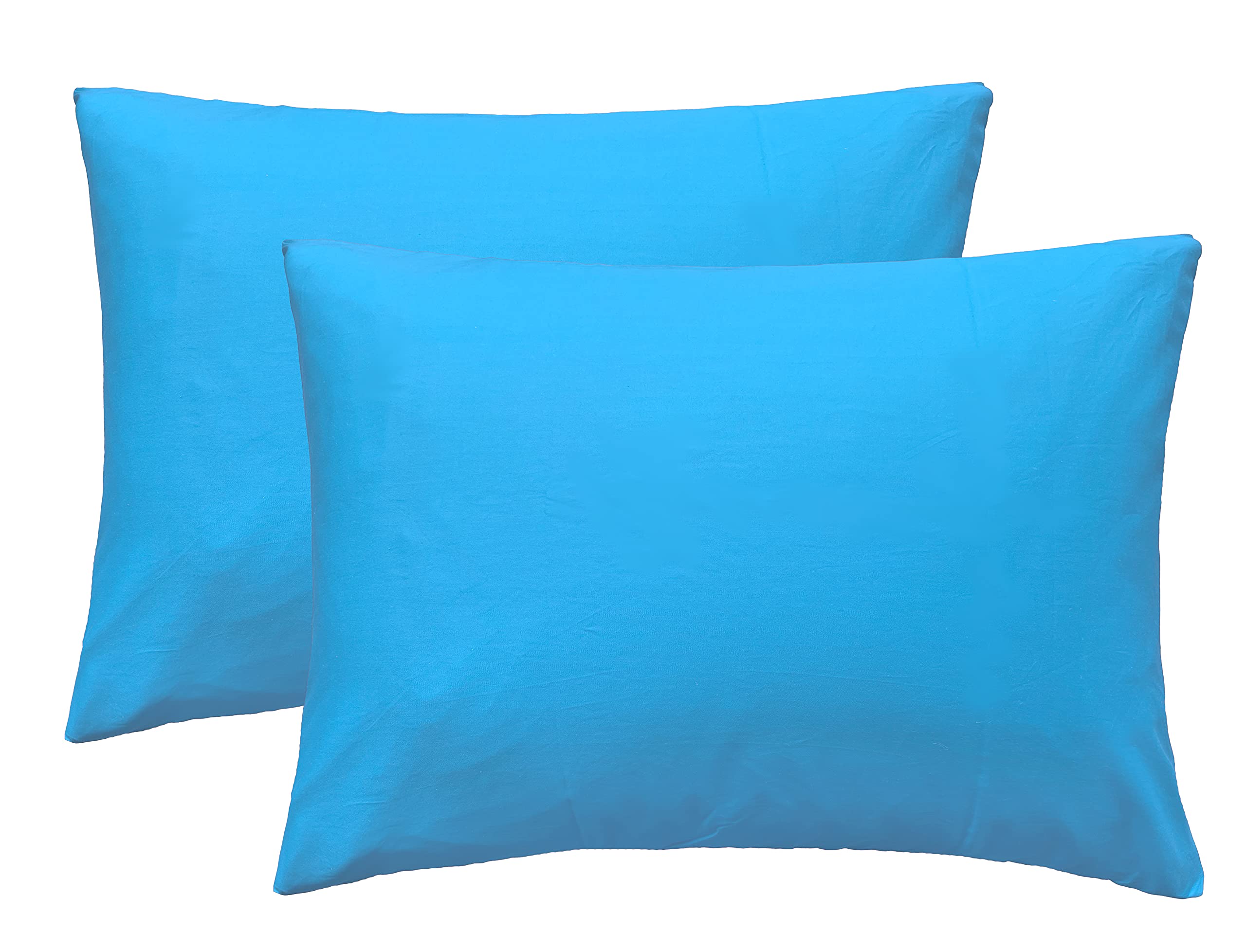 Imaylex Soft 100% Egyptian Cotton Zipper Closure Pillowcases, Cozy And Lightweight Pillow Case, Set Of 2, Blue, Queen, 20' X 30