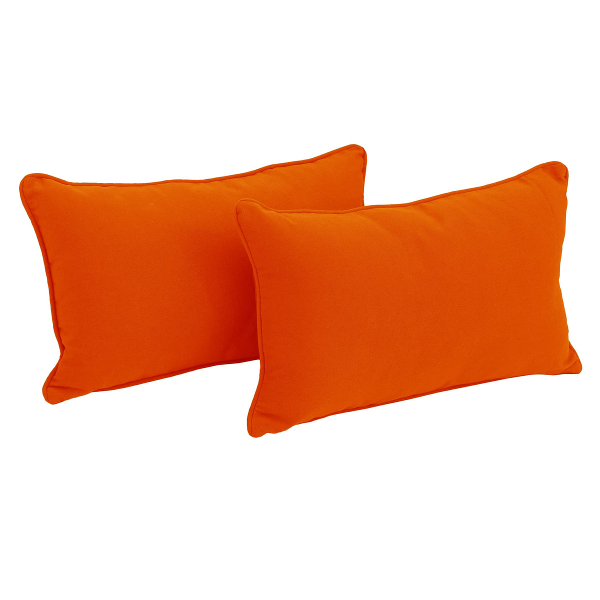 Blazing Needles Corded Twill Throw Pillows (Set of 2), 20&quot; x 12&quot;, Tangerine Dream