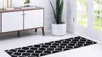 Unique Loom Trellis Frieze Collection Area Rug - Rounded (2' X 13' 1'' Runner, Black/ Ivory)